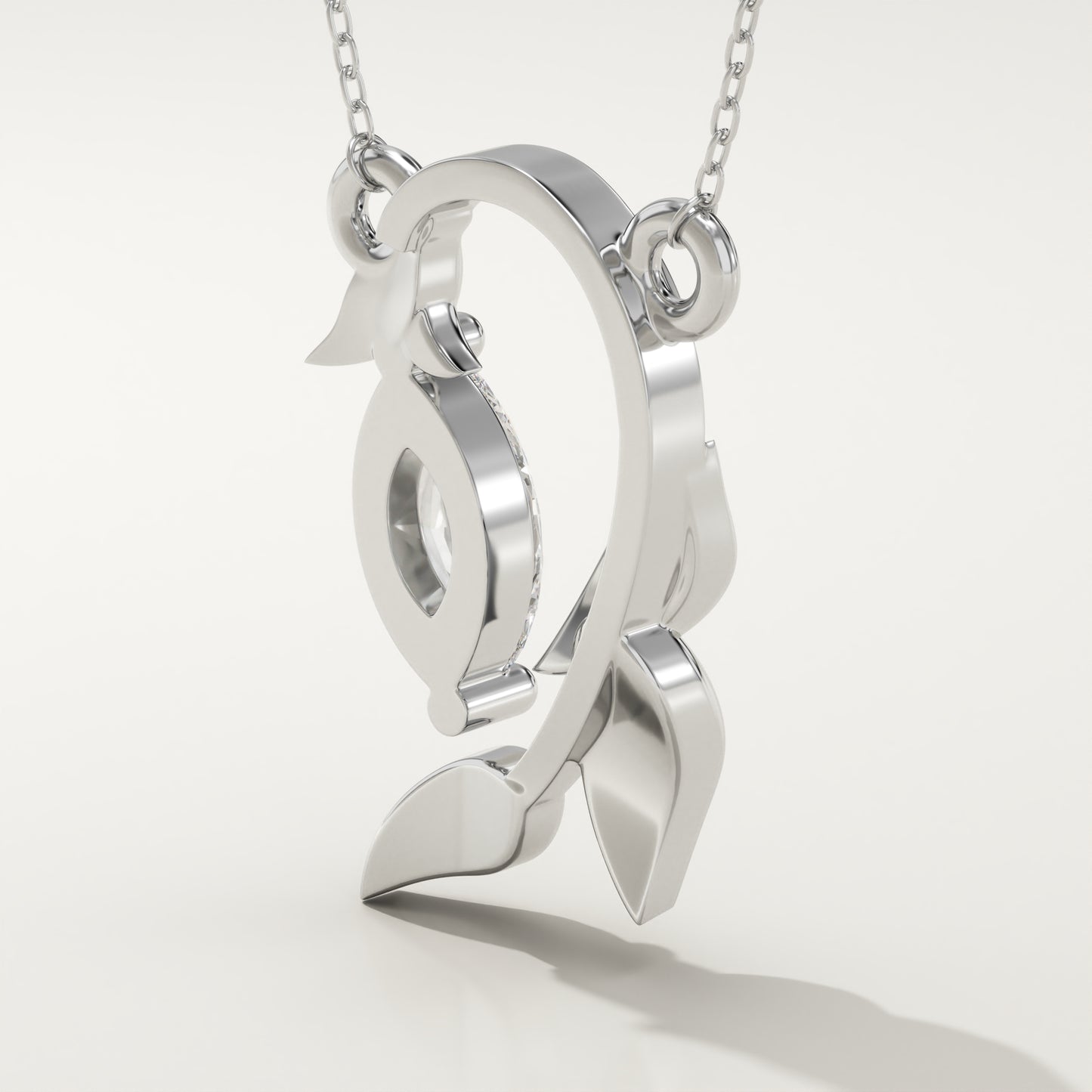 0.42 CT Marquise Lab-Grown Diamond Nature Inspired Charm Necklace