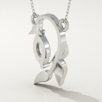 0.42 CT Marquise Lab-Grown Diamond Nature Inspired Charm Necklace