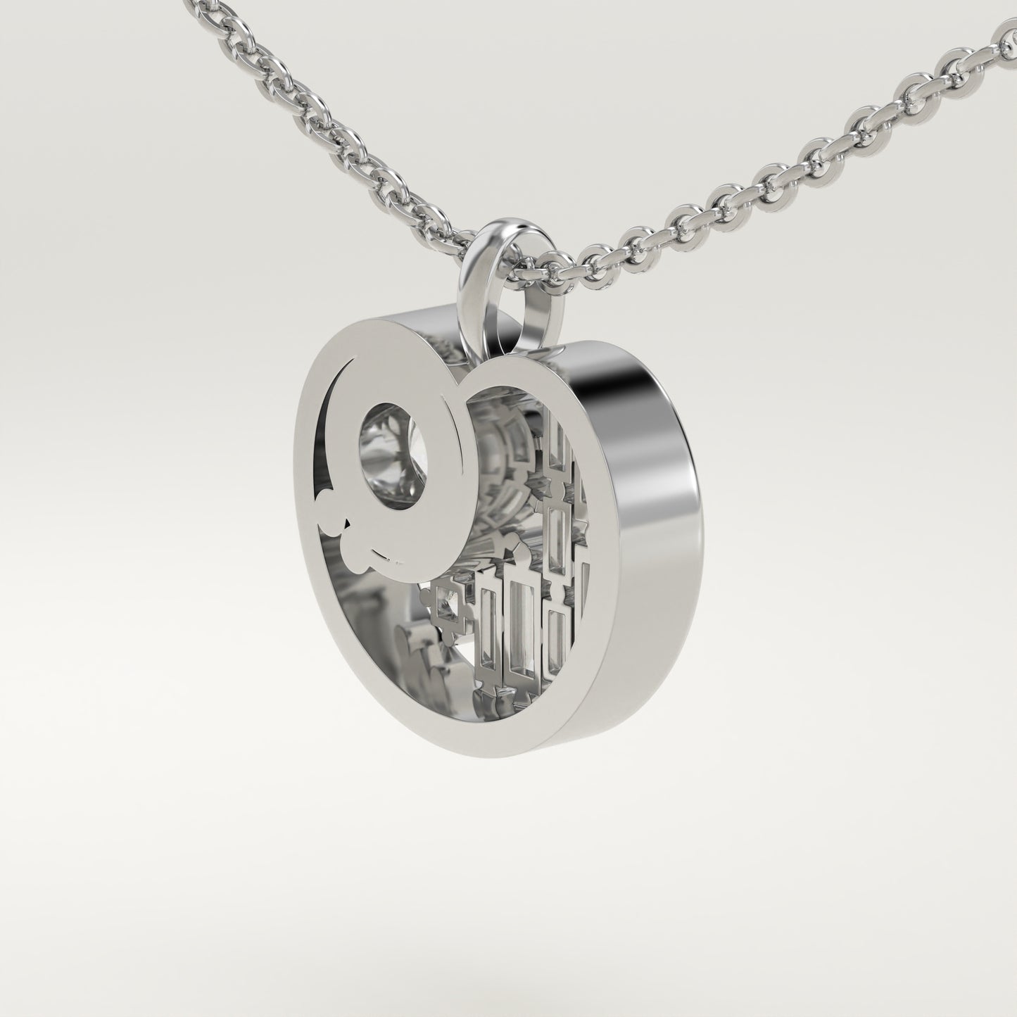 2.14 TCW Round & Baguette Lab-Grown Diamond Multi Stone Charm Necklace