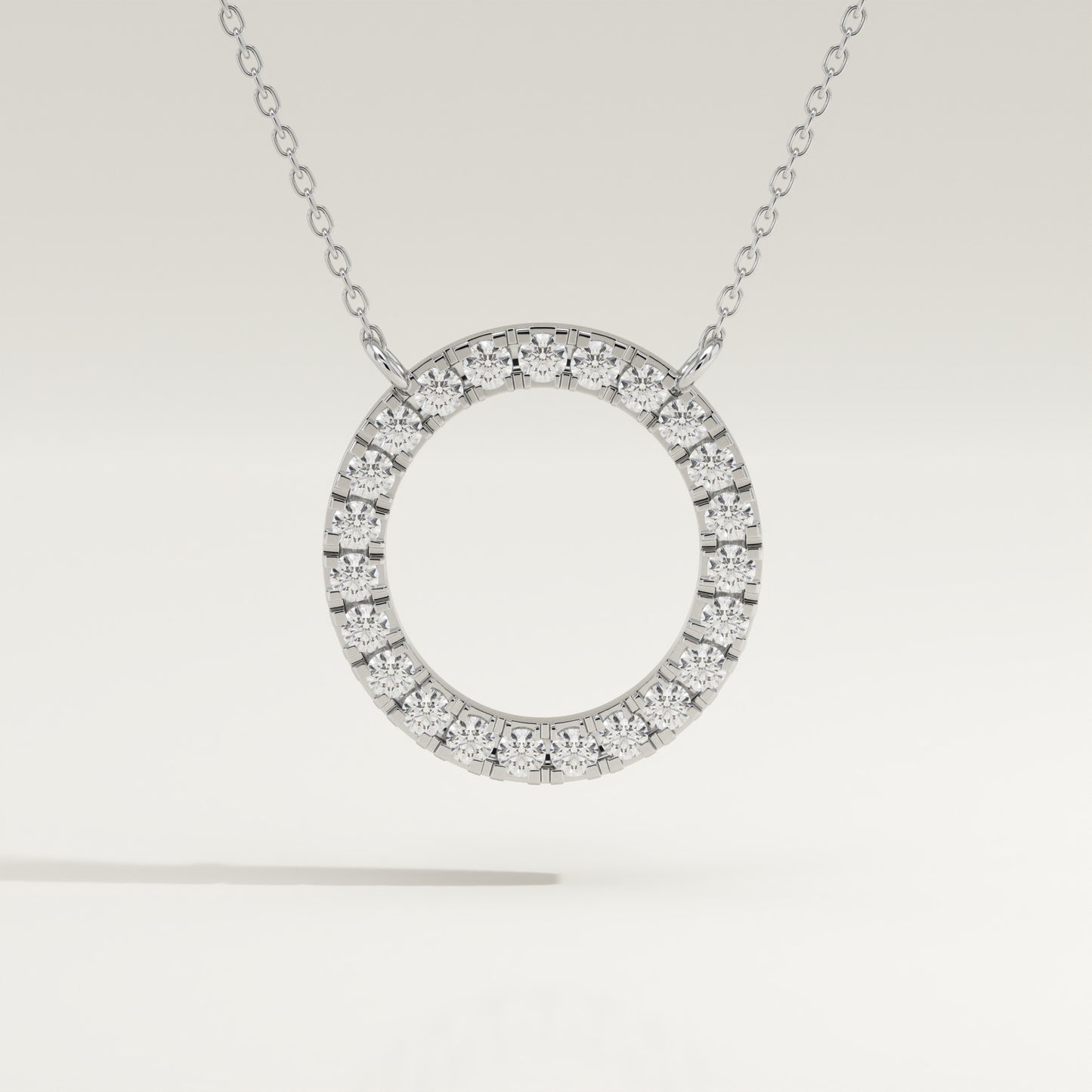 0.50 TCW Round Lab-Grown Diamond Circle Charm Necklace