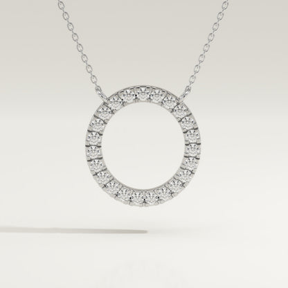0.50 TCW Round Lab-Grown Diamond Circle Charm Necklace
