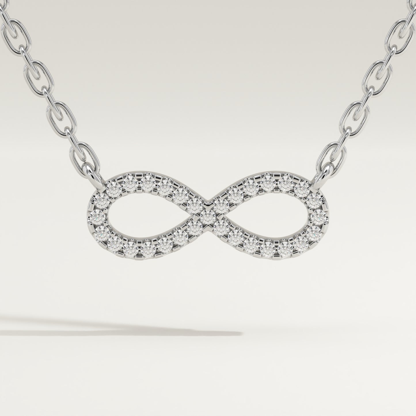 0.20 TCW Round Lab-Grown Diamond Infinity Charm Necklace