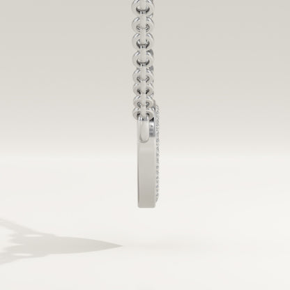 0.14 TCW Round Lab-Grown Diamond Heart Shaped Charm Necklace