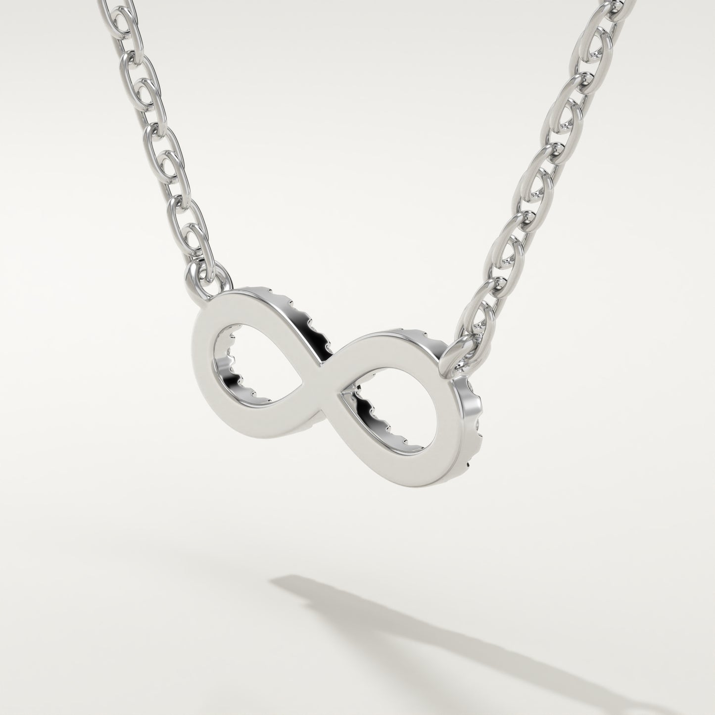 0.20 TCW Round Lab-Grown Diamond Infinity Charm Necklace