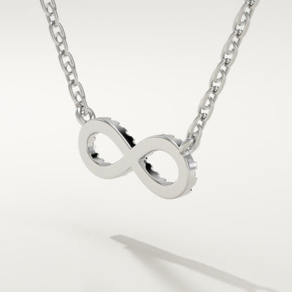 0.20 TCW Round Lab-Grown Diamond Infinity Charm Necklace