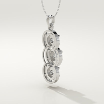 1.22 TCW Round Lab-Grown Diamond Three Stone Charm Necklace