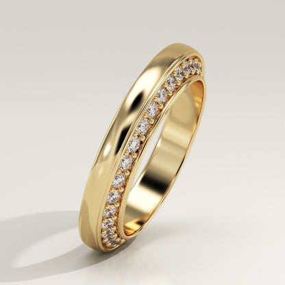 0.012 TCW Round Lab Grown Diamond Flush Setting Wedding Band (US Size 4 Ready To Ship)