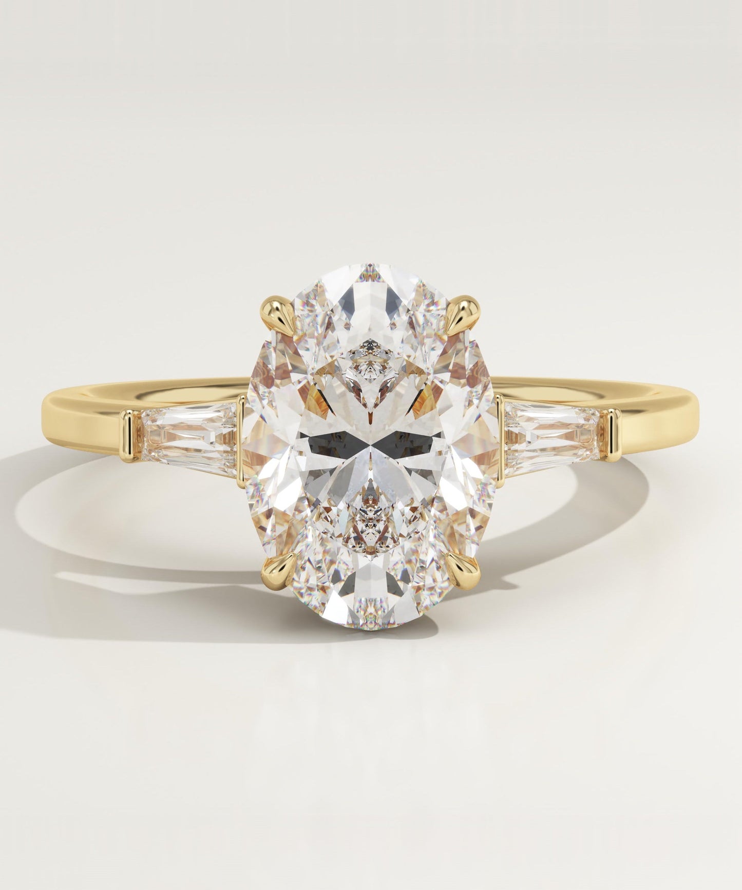 Oval Cut Three Stone Lab-Grown Diamond Engagement Ring