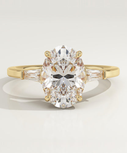 Oval Cut Three Stone Lab-Grown Diamond Engagement Ring