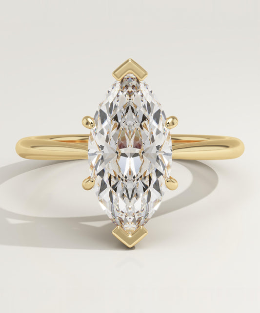 Marquise Cut Solitaire Cathedral Lab-Grown Diamond Engagement Ring