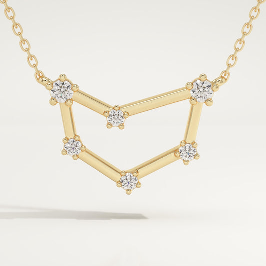 0.13 TCW Round Lab-Grown Diamond Capricorn Constellation Necklace