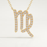 0.204 TCW Round Lab-Grown Diamond Virgo Zodiac Necklace