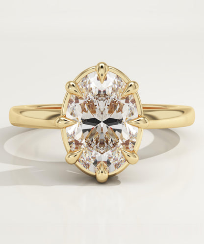 Oval Cut Solitaire Lab-Grown Diamond Engagement Ring