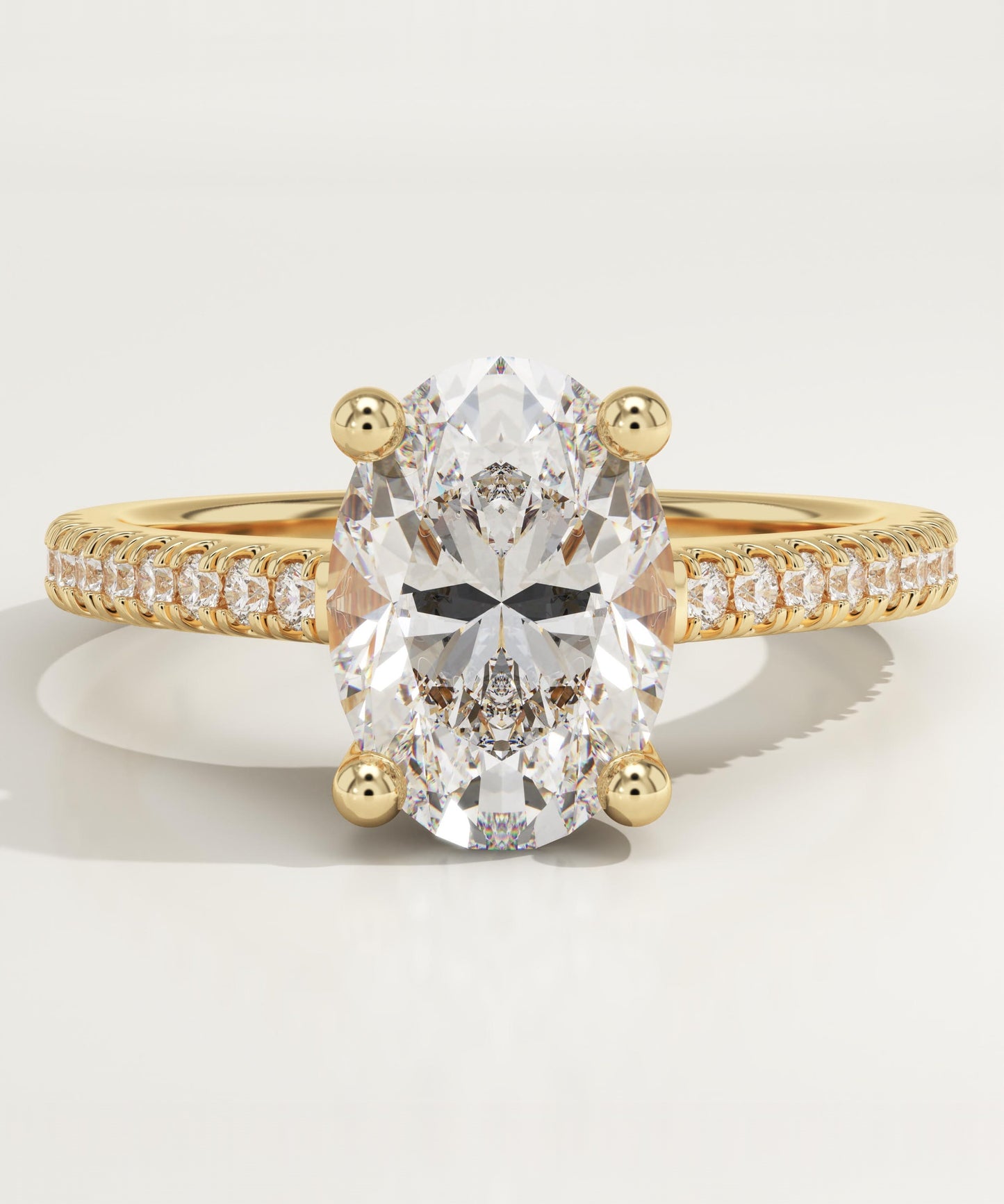 Oval Cut Pave Lab-Grown Diamond Engagement Ring