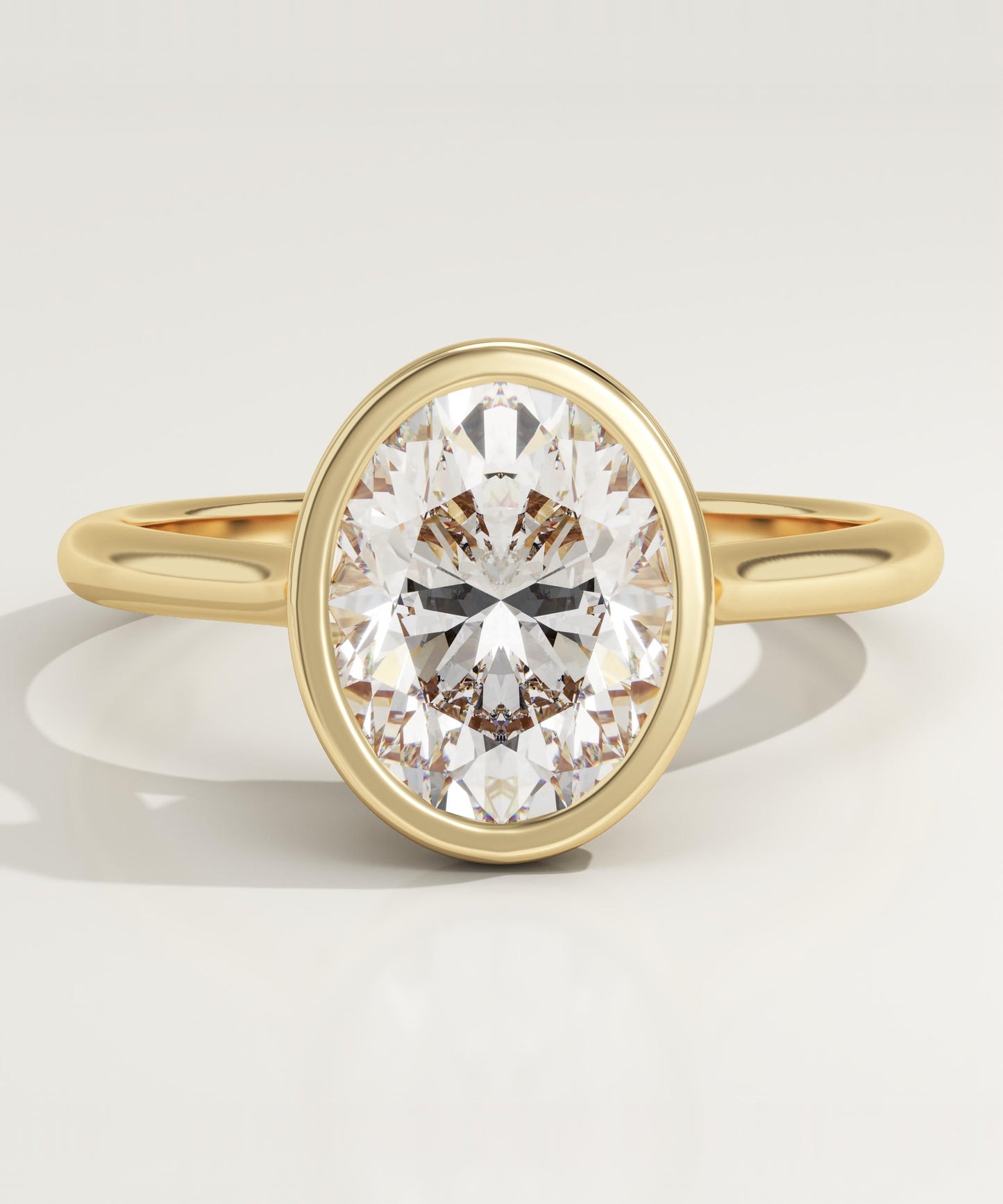 Oval Cut Bezel Lab-Grown Diamond Engagement Ring