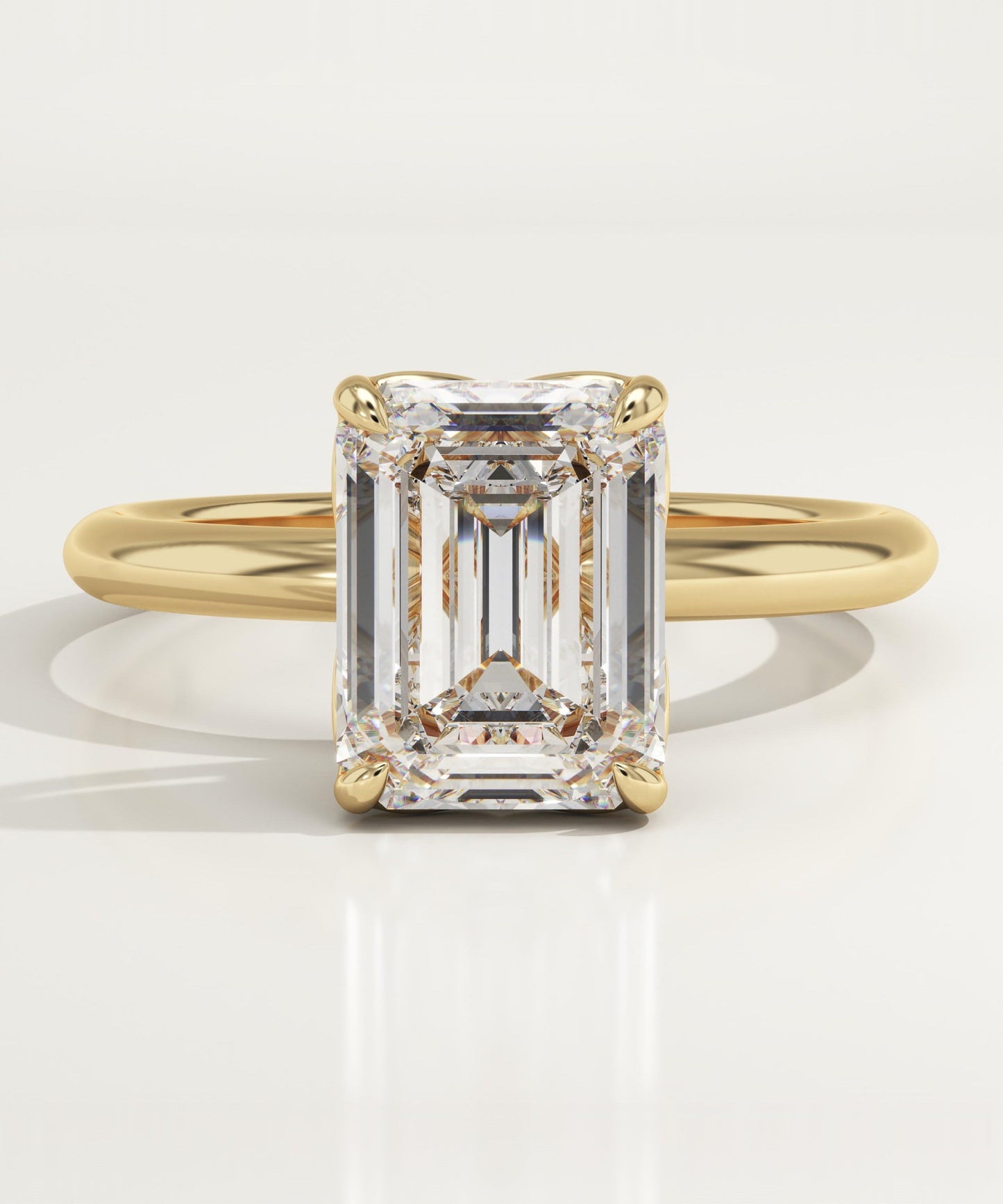 2 CT Emerald Cut Solitaire Moissanite Engagement Ring