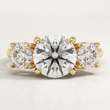 2.0 CT Round Cut Three Stone Lab-Grown Diamond Engagement Ring