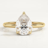 2.0 CT Pear Cut Solitaire Lab-Grown Diamond Engagement Ring