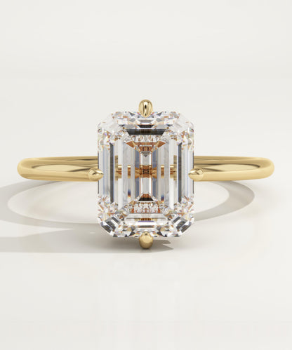 Emerald Cut Solitaire Lab-Grown Diamond Engagement Ring