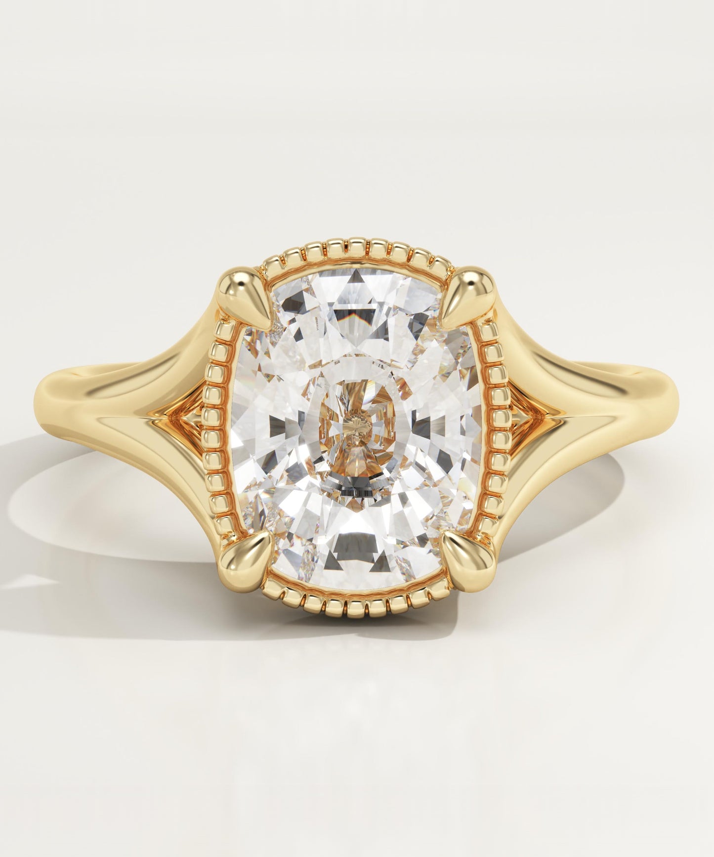 Elongated Cushion Cut Split Shank Lab-Grown Diamond Engagement Ring