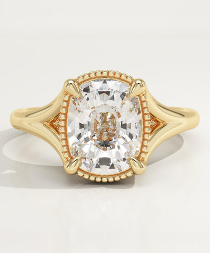 Elongated Cushion Cut Split Shank Lab-Grown Diamond Engagement Ring