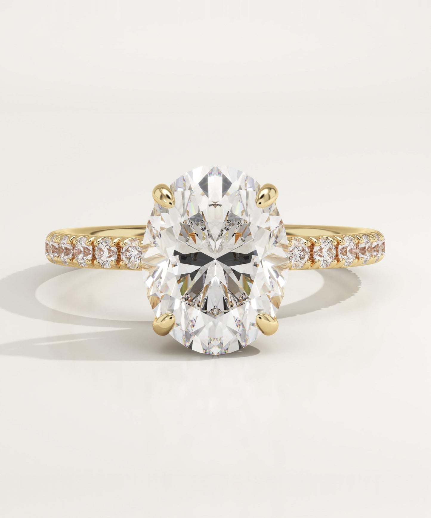 1.75 CT Oval Cut Pave Moissanite Engagement Ring