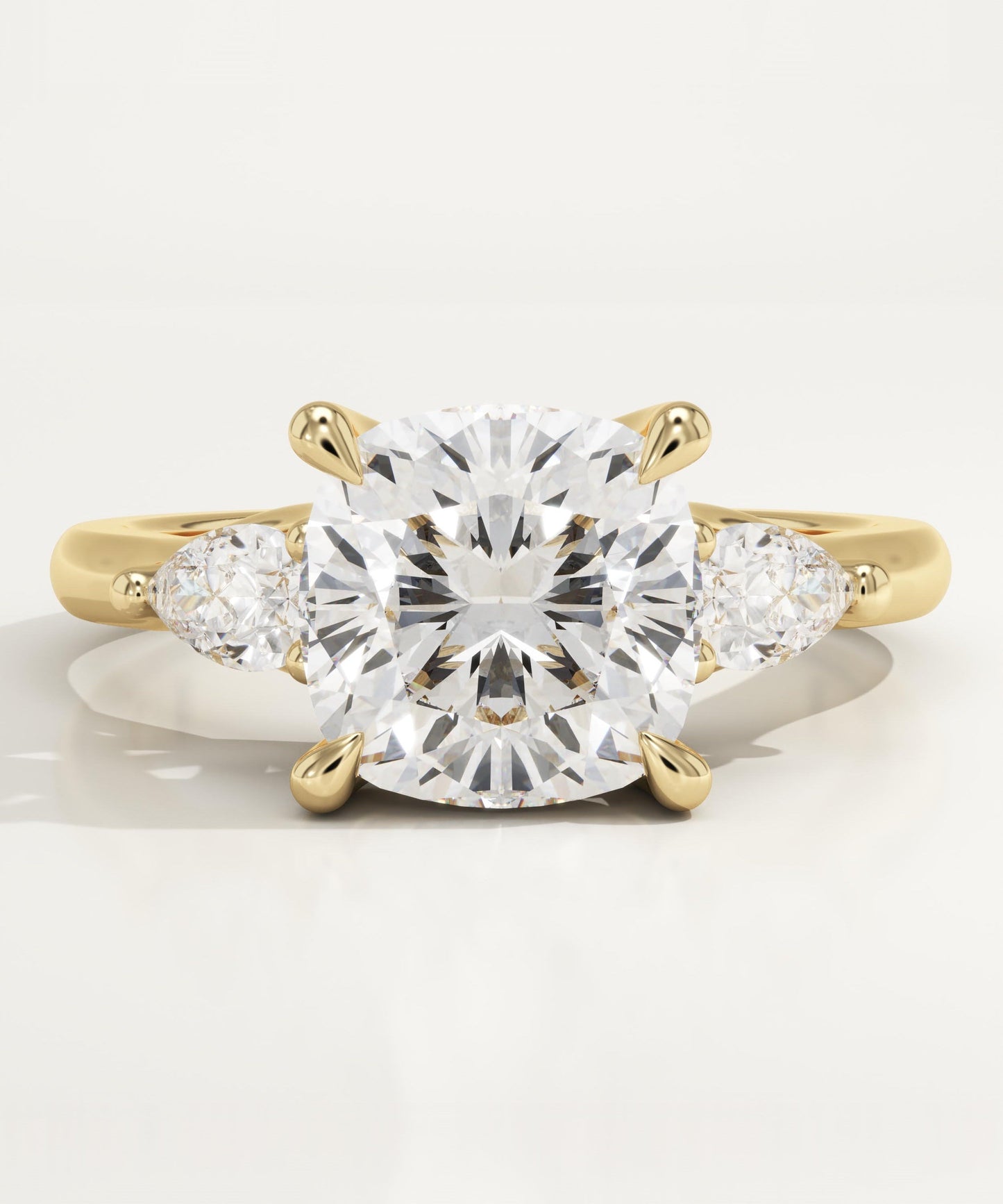 Cushion Cut Three Stone Lab-Grown Diamond Engagement Ring