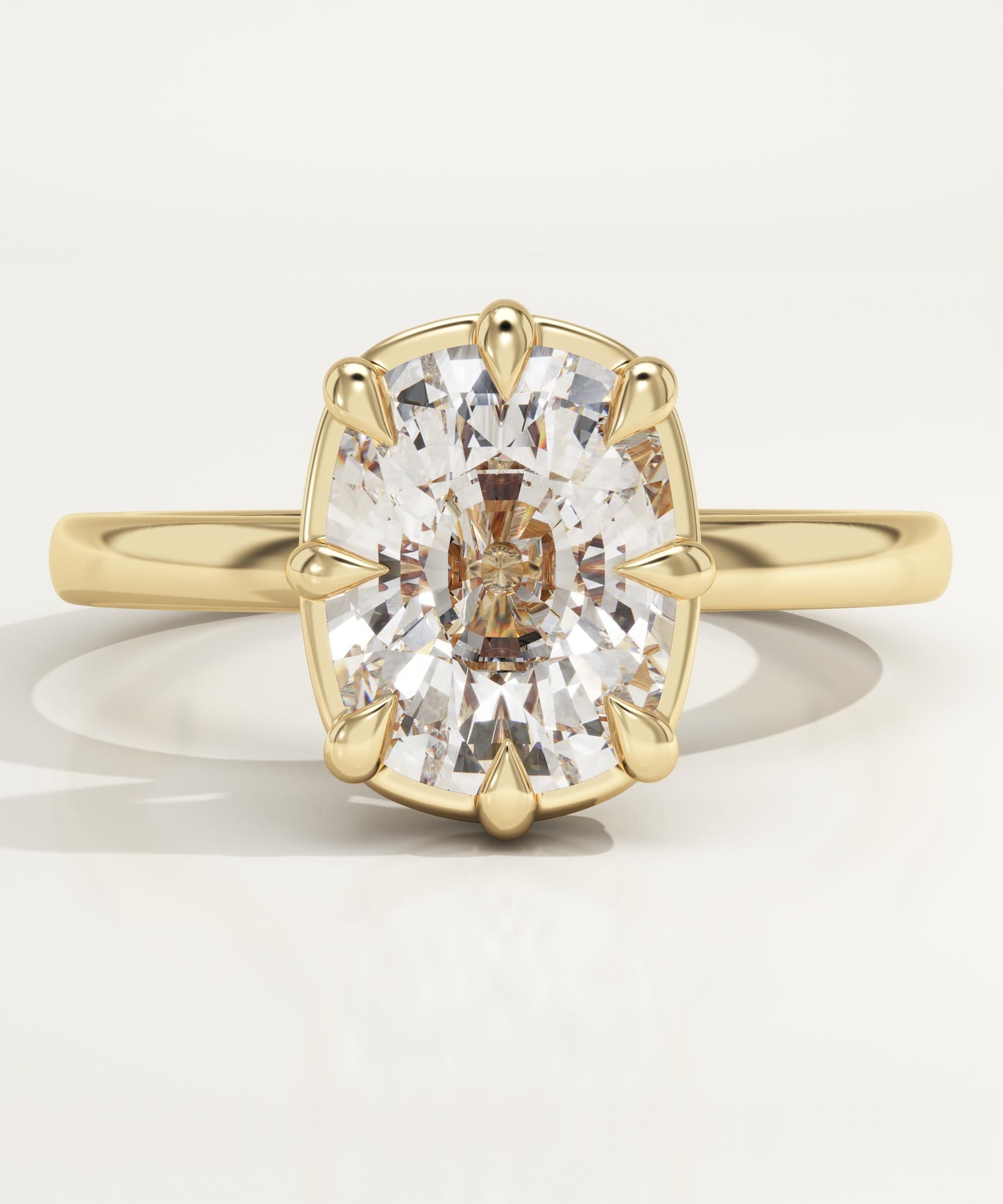 Elongated Cushion Cut Solitaire Lab-Grown Diamond Engagement Ring