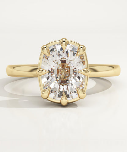 Elongated Cushion Cut Solitaire Lab-Grown Diamond Engagement Ring