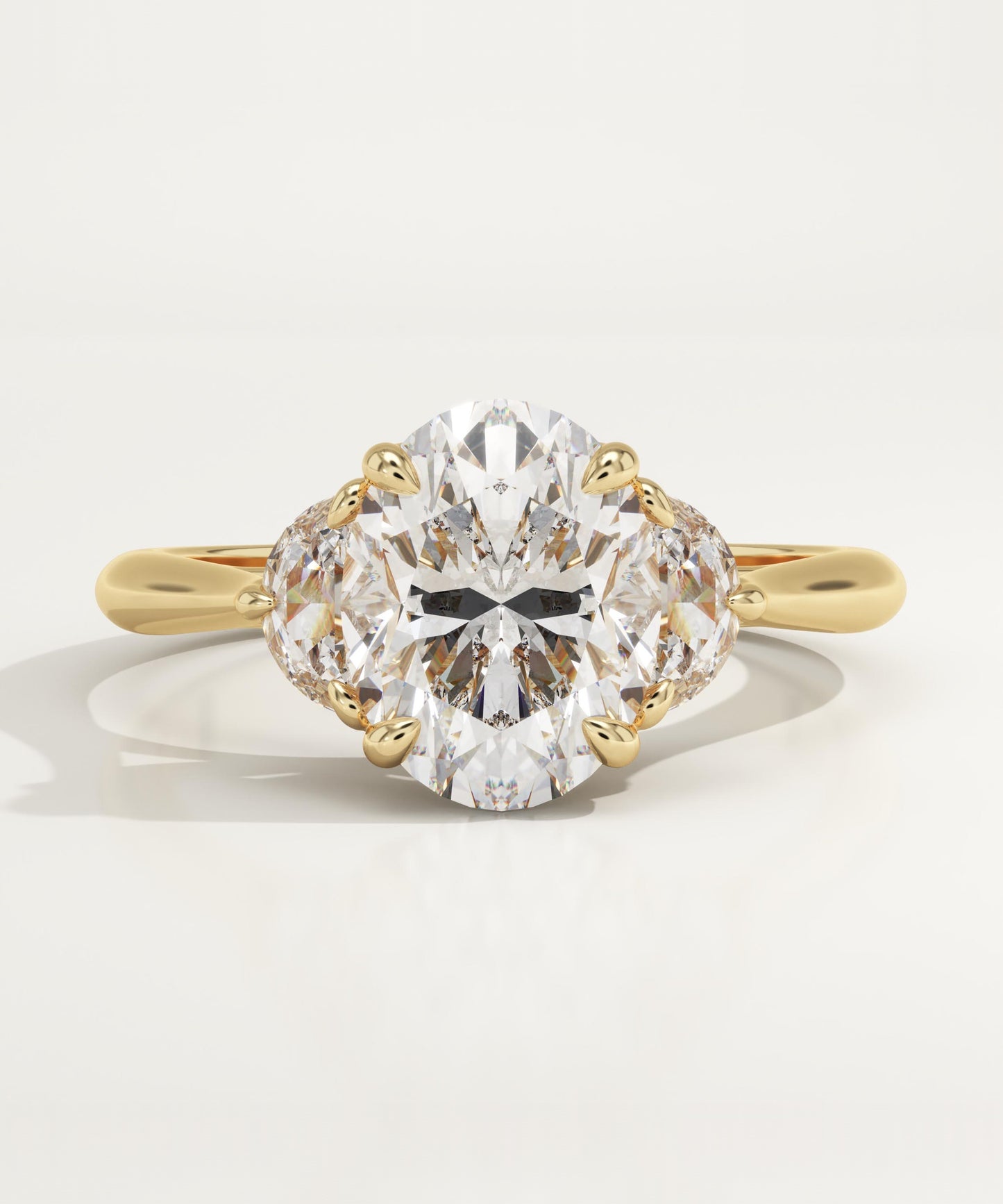 1.75 CT Oval Cut Three Stone Moissanite Engagement Ring