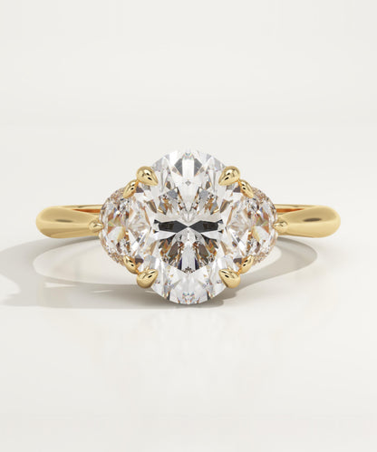 1.75 CT Oval Cut Three Stone Moissanite Engagement Ring