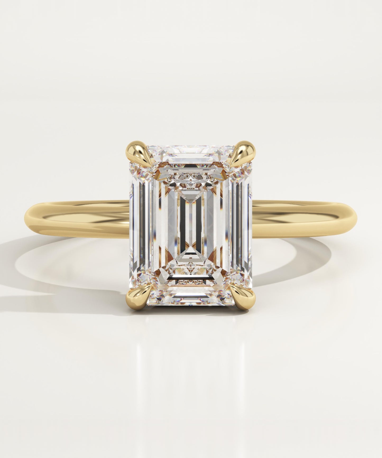 2 CT Emerald Cut Solitaire Moissanite Engagement Ring