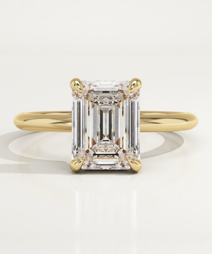 2 CT Emerald Cut Solitaire Moissanite Engagement Ring
