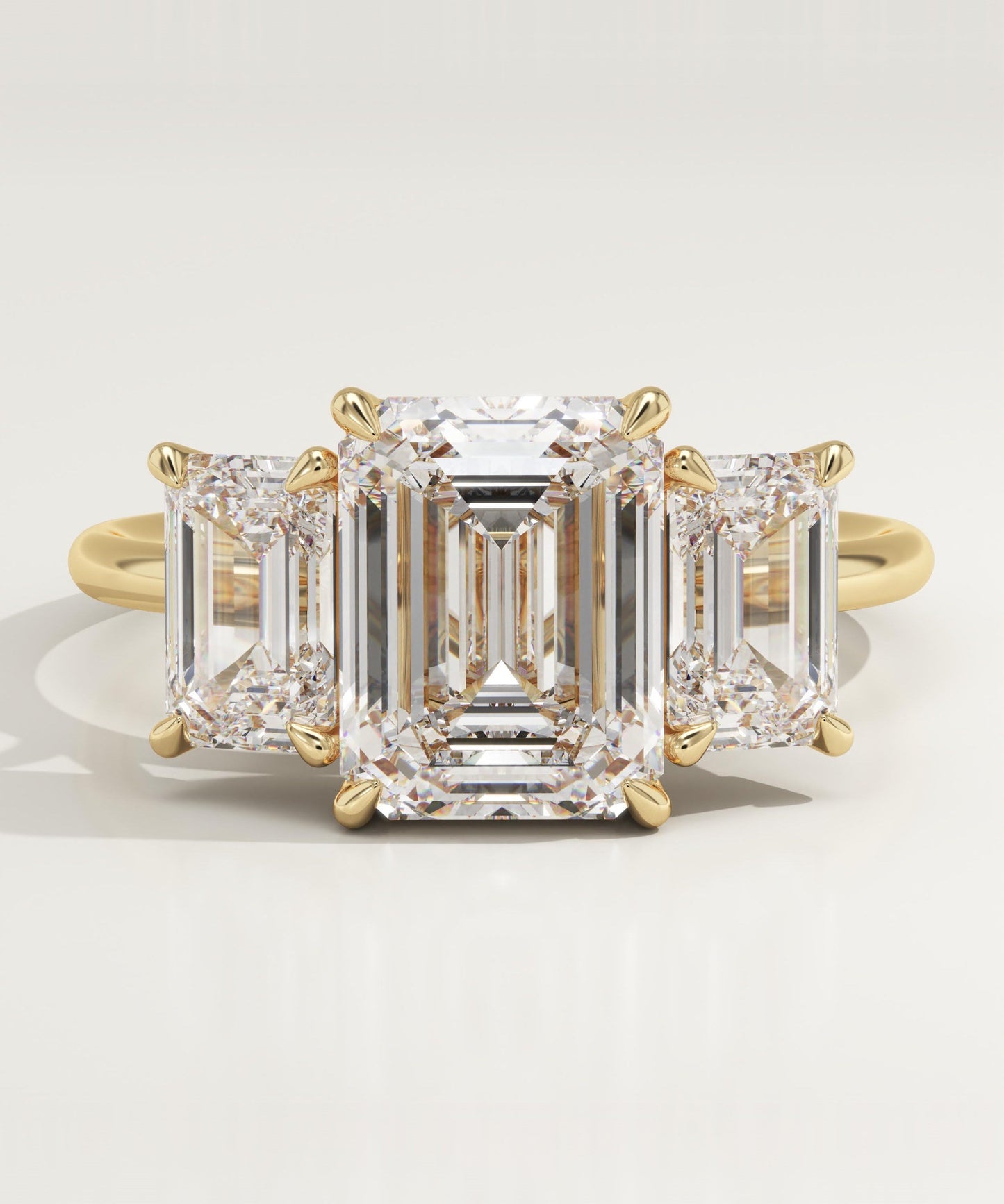 Emerald Cut Three Stone Lab-Grown Diamond Engagement Ring