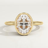 1.25 CT Oval Cut Bezel Lab-Grown Diamond Engagement Ring
