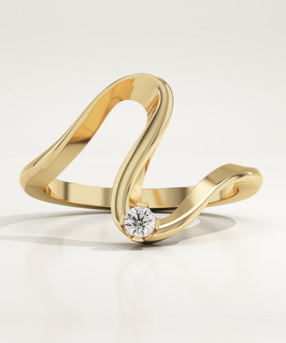 0.07 CT Round Lab-Grown Diamond Curved Wedding Band