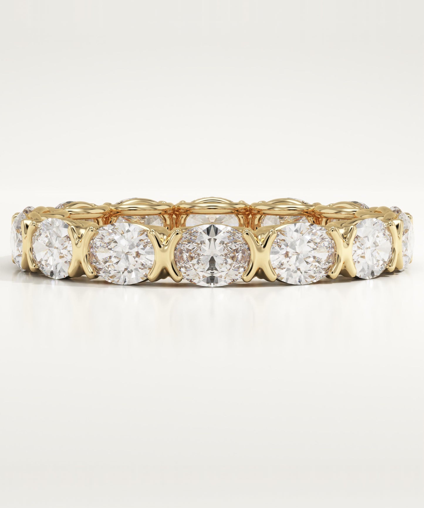 2.25 TCW Oval Lab-Grown Diamond Full Eternity Wedding Band
