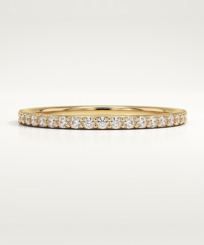0.18 TCW Round Lab-Grown Diamond Half Eternity Wedding Band