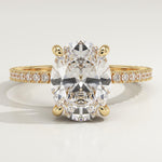 2.0 CT Oval Cut Pave Lab-Grown Diamond Engagement Ring