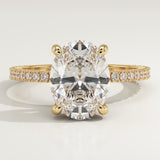 2.0 CT Oval Cut Pave Lab-Grown Diamond Engagement Ring