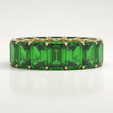 8.91 TCW Emerald Shaped May-Emerald Birthstone Wedding Band