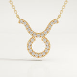 0.12 TCW Round Lab-Grown Diamond Taurus Zodiac Necklace