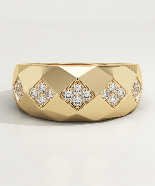 0.231 CT Round Lab-Grown Diamond Multi Stone Wedding Band For Men