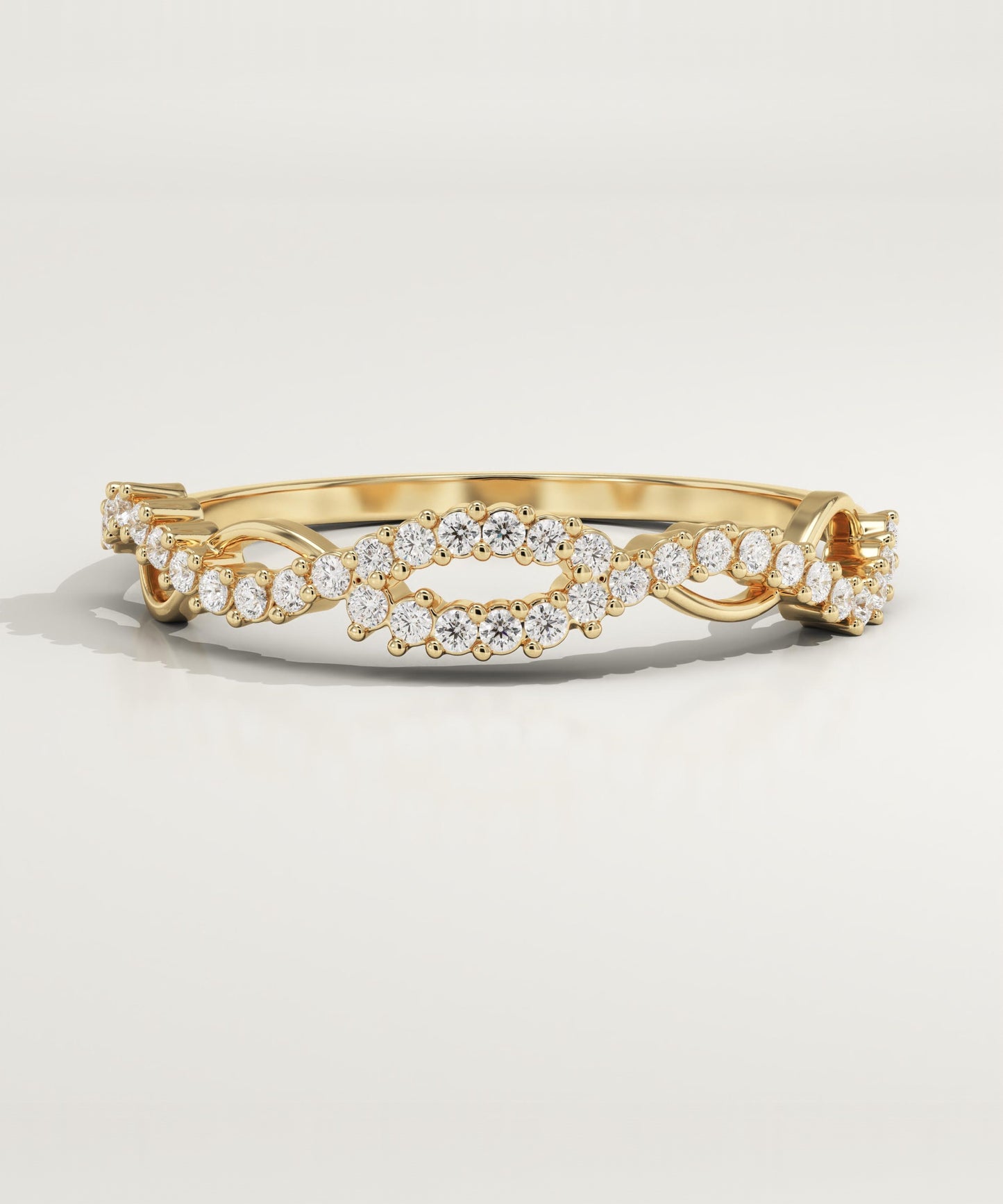 0.16 TCW Round Lab-Grown Diamond Twisted Wedding Band