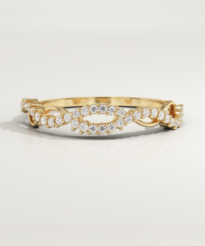 0.16 TCW Round Lab-Grown Diamond Twisted Wedding Band