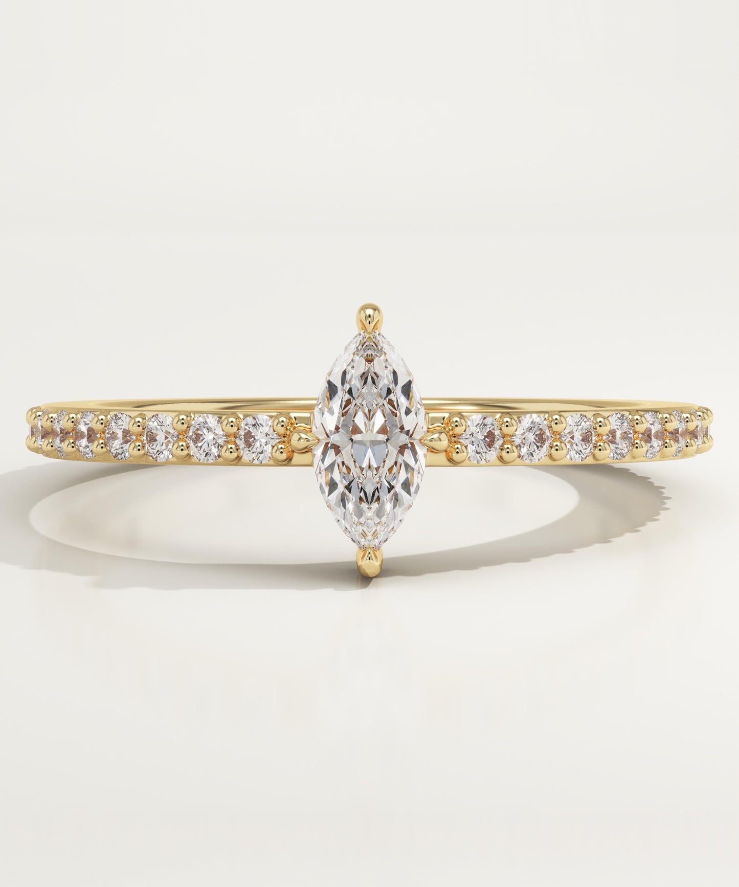 Marquise Cut Pave Lab-Grown Diamond Engagement Ring