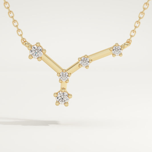0.116 TCW Round Lab-Grown Diamond Cancer Constellation Necklace