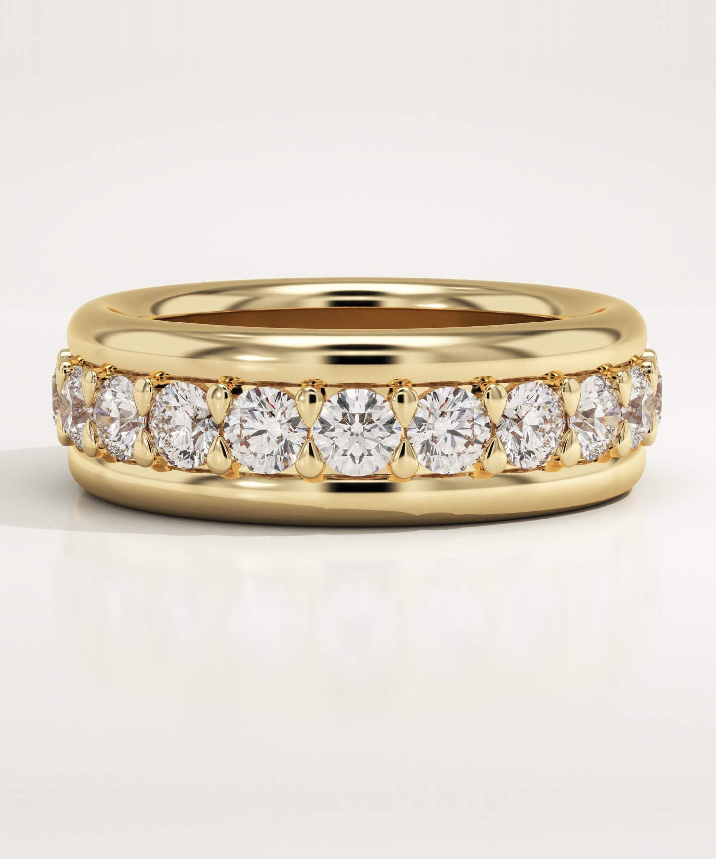 2.13 TCW Round Lab-Grown Diamond Full Eternity Wedding Band