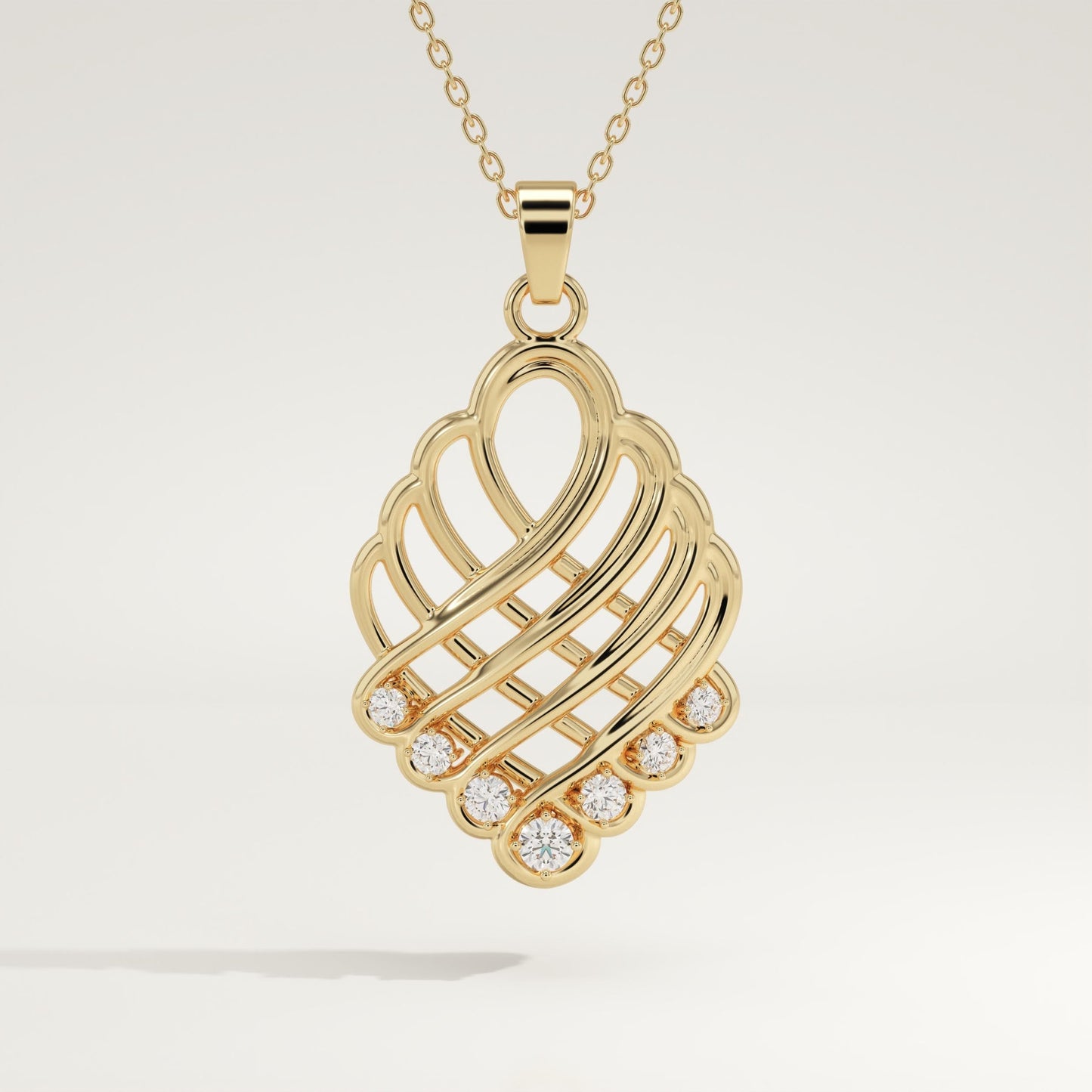 0.158 TCW Round Lab-Grown Diamond Charm Necklace