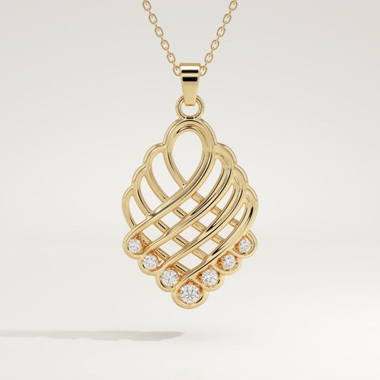 0.158 TCW Round Lab-Grown Diamond Charm Necklace